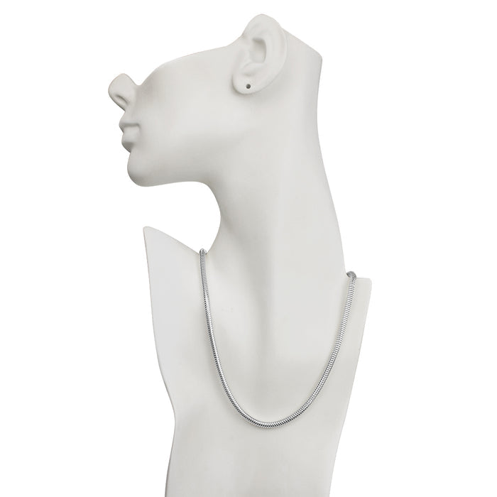 Milano Sensuous Snake 18” 4mm Chain Necklace (Sterling Silvertone)