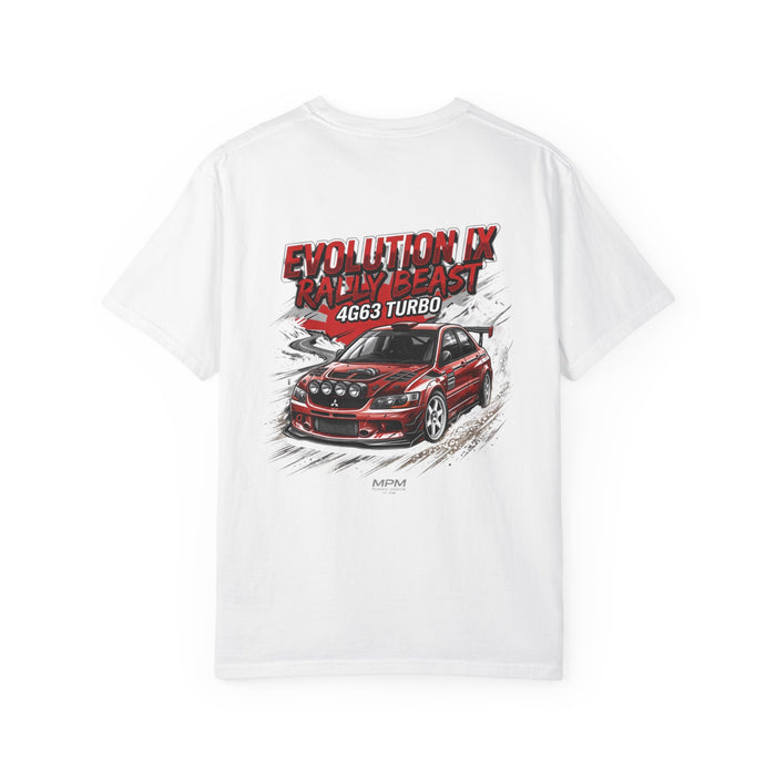 Mitsubishi Evolution IX Rally Beast T-Shirt — 4G63 Turbo JDM Graphic Tee | MPM Tuning Design