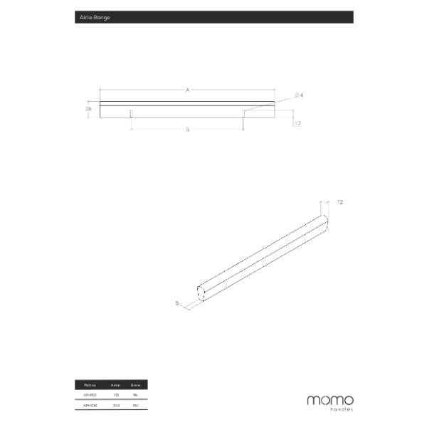 Momo Handles Airlie Timber Pull Handle Blackbutt