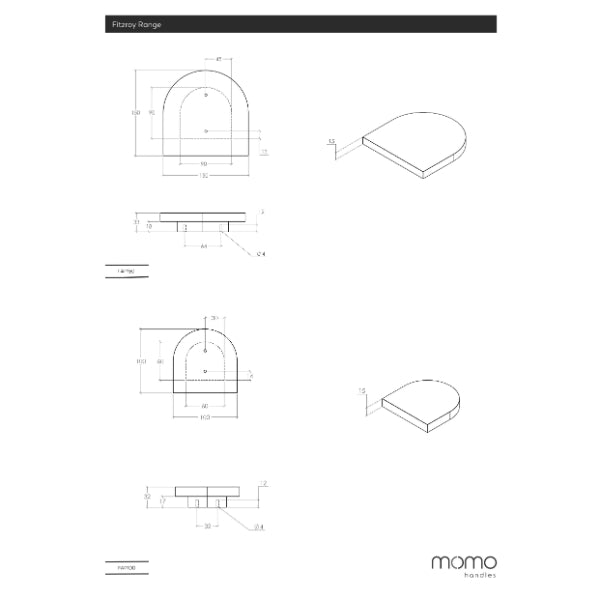 Momo Handles Fitzroy Arch Timber Handle Blackbutt