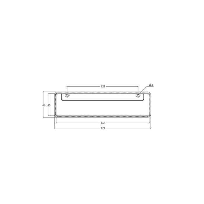 Line Drawing 1 Momo Handles Fold Flush Pull Handle 128mm Matt Black F0542.128.MBL - The Blue Space