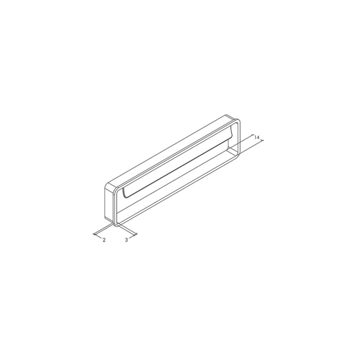 Line Drawing 2 Momo Handles Fold Flush Pull Handle 128mm Matt Black F0542.128.MBL - The Blue Space