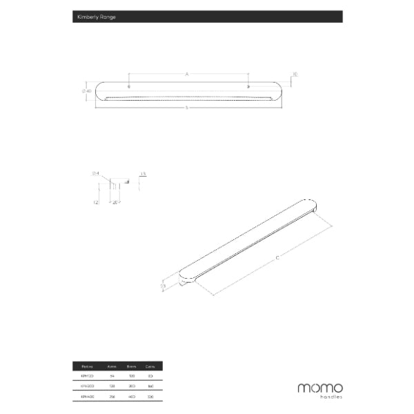 Momo Handles Kimberley Timber Pull Handle Walnut