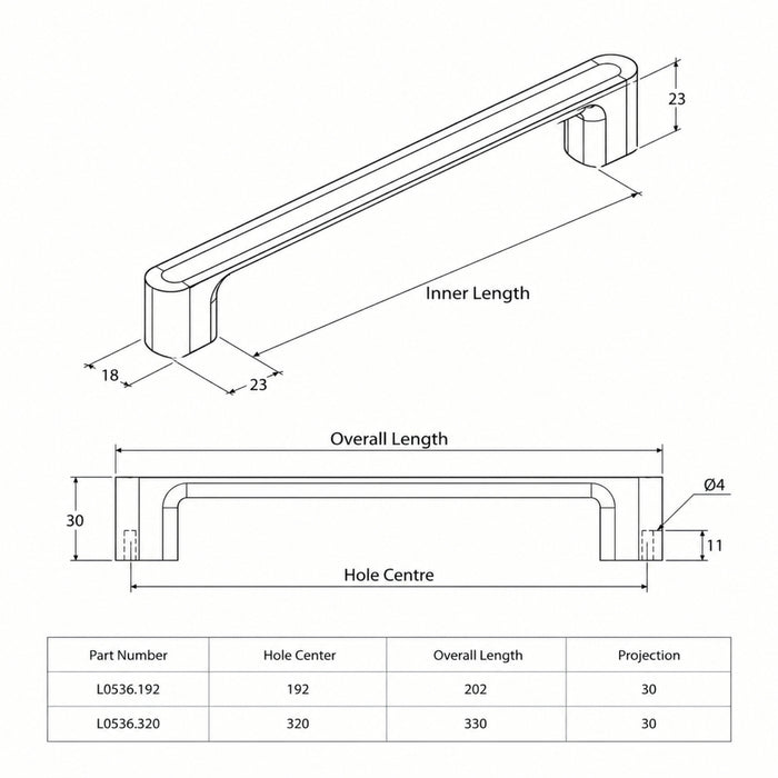 Line Drawing Momo Handles Luv D Handle Matt Black L0536.192.MBL - The Blue Space