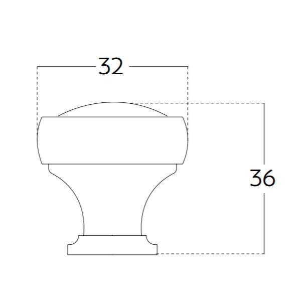 Technical Drawing - Momo Handles Pellaro Knob 32mm Matt Black