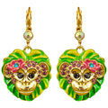 Monkey Mischief Leverback Earrings (Goldtone)