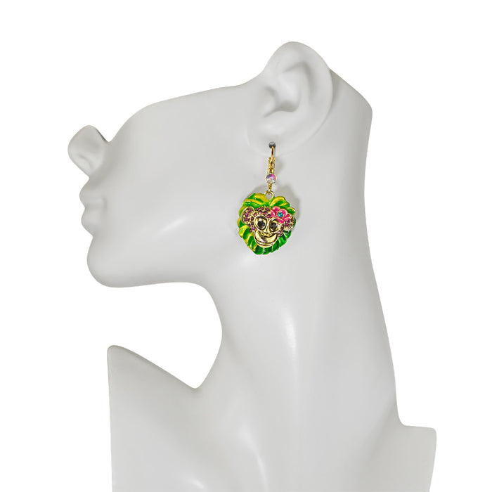 Monkey Mischief Leverback Earrings (Goldtone)