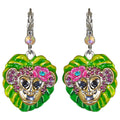 Monkey Mischief Leverback Earrings (Silvertone)