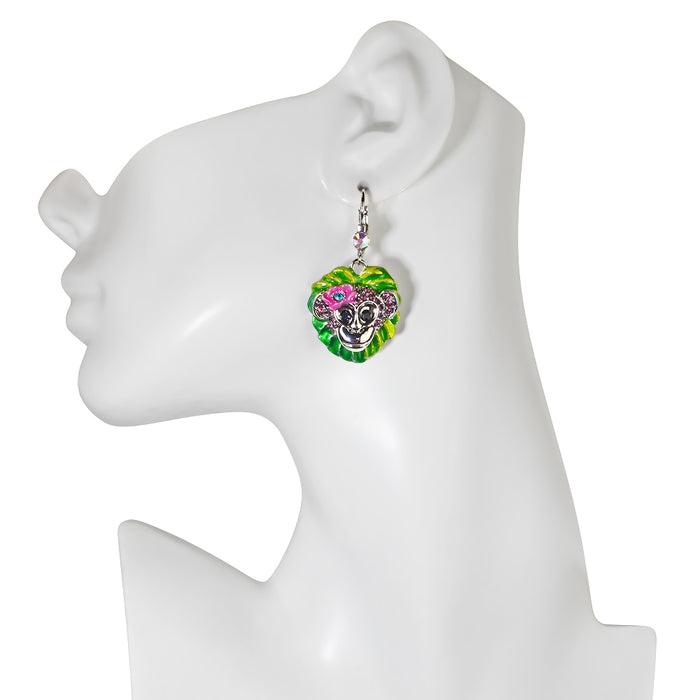 Monkey Mischief Leverback Earrings (Silvertone)