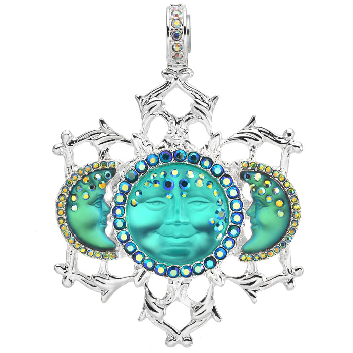 Moondust 18mm Goddess Seaview Moon Shadow Magnetic Enhancer (Sterling Silvertone/Azure)