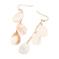 Mother Of Pearl Dancing Teardrop French Wire Earrings (Goldtone)