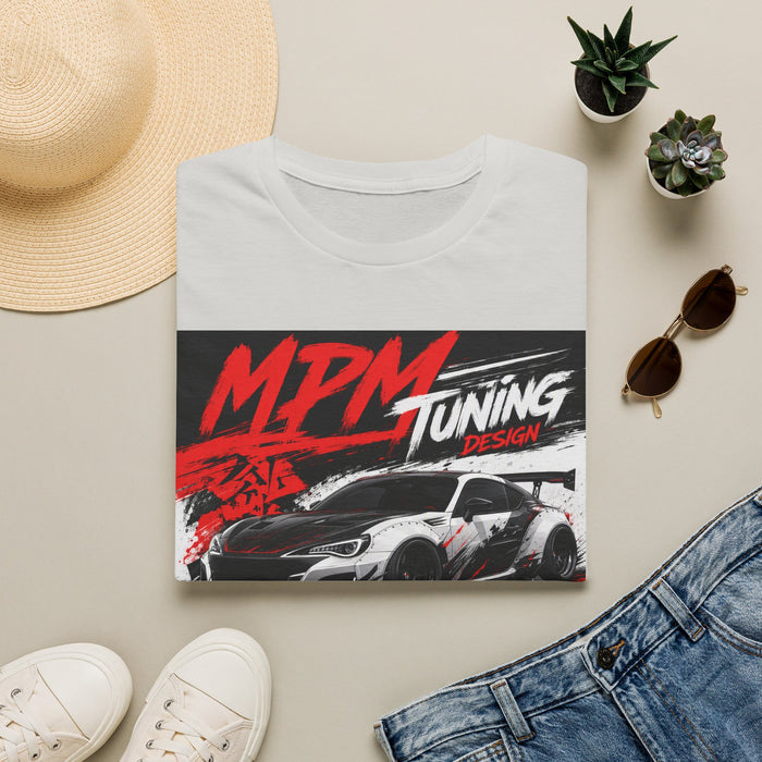 MPM JDM Racing Car Graphic T-Shirt — Red Brushstroke Automotive Tee | MPM Tuning Design