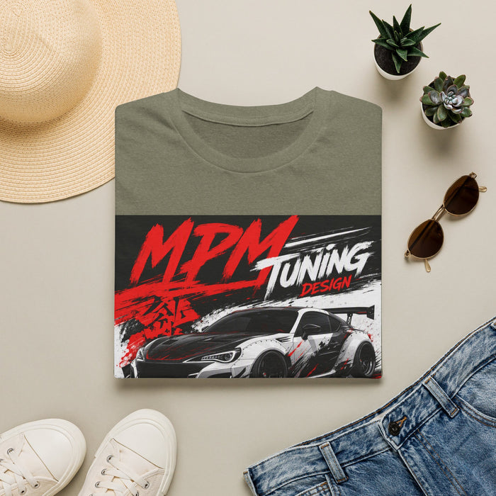 MPM JDM Racing Car Graphic T-Shirt — Red Brushstroke Automotive Tee | MPM Tuning Design