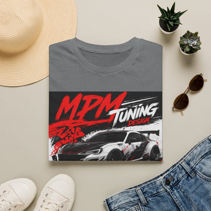 MPM JDM Racing Car Graphic T-Shirt — Red Brushstroke Automotive Tee | MPM Tuning Design