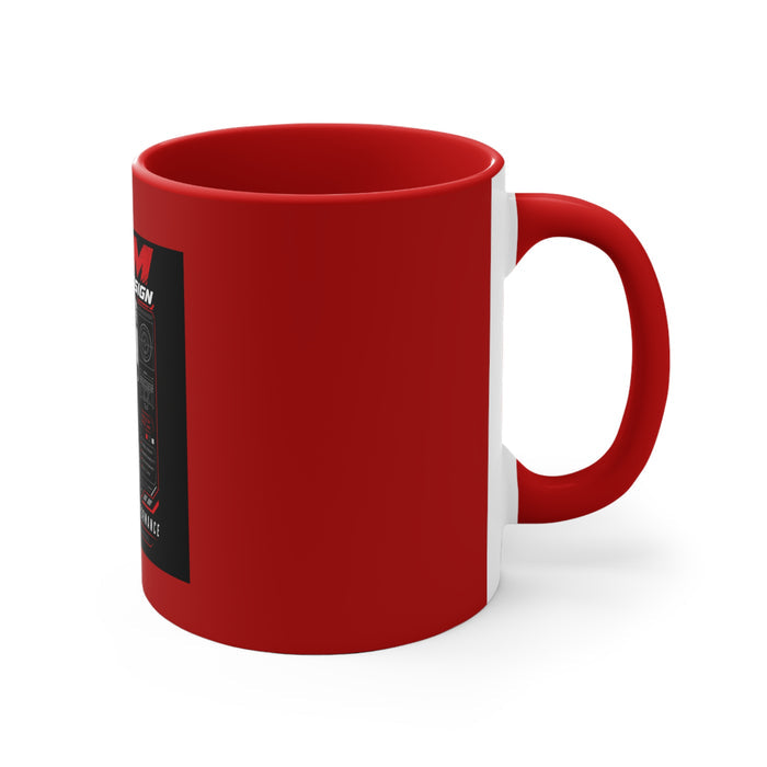 MPM Red Interior Racing Accent Mug — 11oz Automotive Coffee Mug