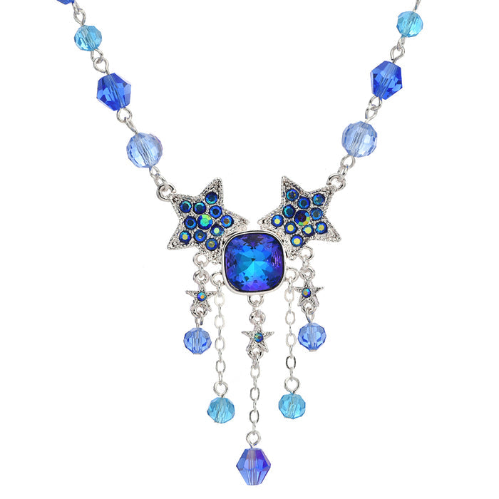 Mystic Blue Starlight Necklace (Sterling Silvertone/Mystic Blue Sphinx)