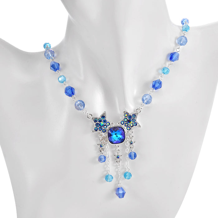 Mystic Blue Starlight Necklace (Sterling Silvertone/Mystic Blue Sphinx)