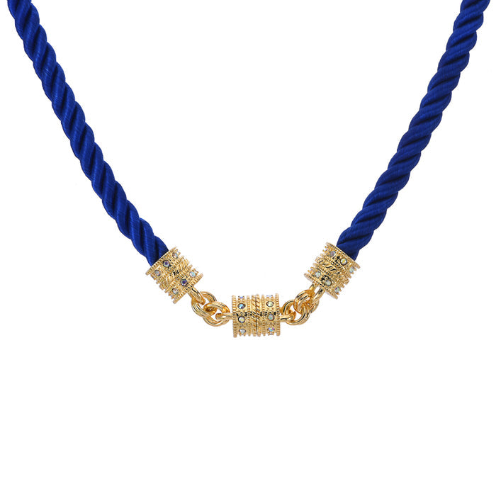 Mystic Cord 17" Magnetic Interchangeable Necklace (Goldtone/Navy)