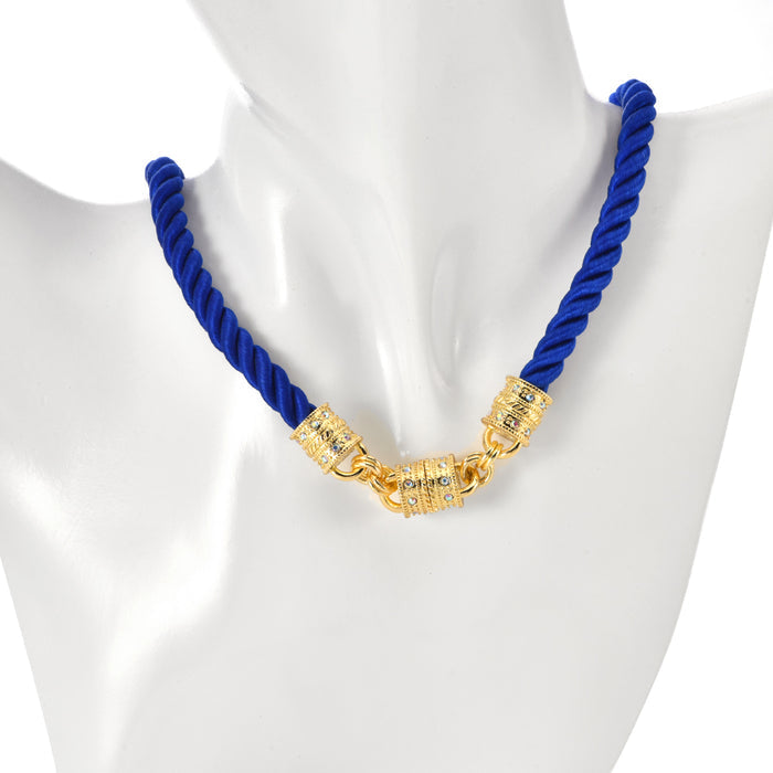 Mystic Cord 17" Magnetic Interchangeable Necklace (Goldtone/Navy)