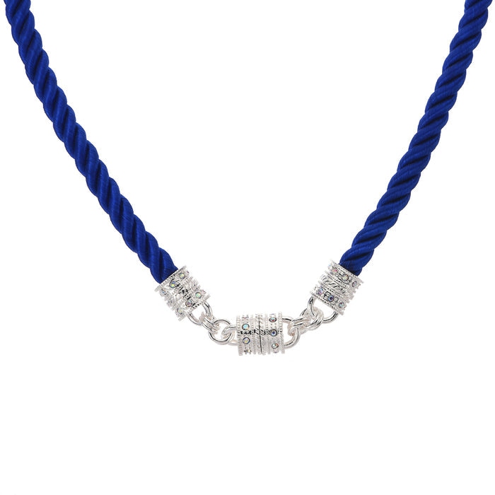 Mystic Cord 17" Magnetic Interchangeable Necklace (Sterling Silvertone/Navy)