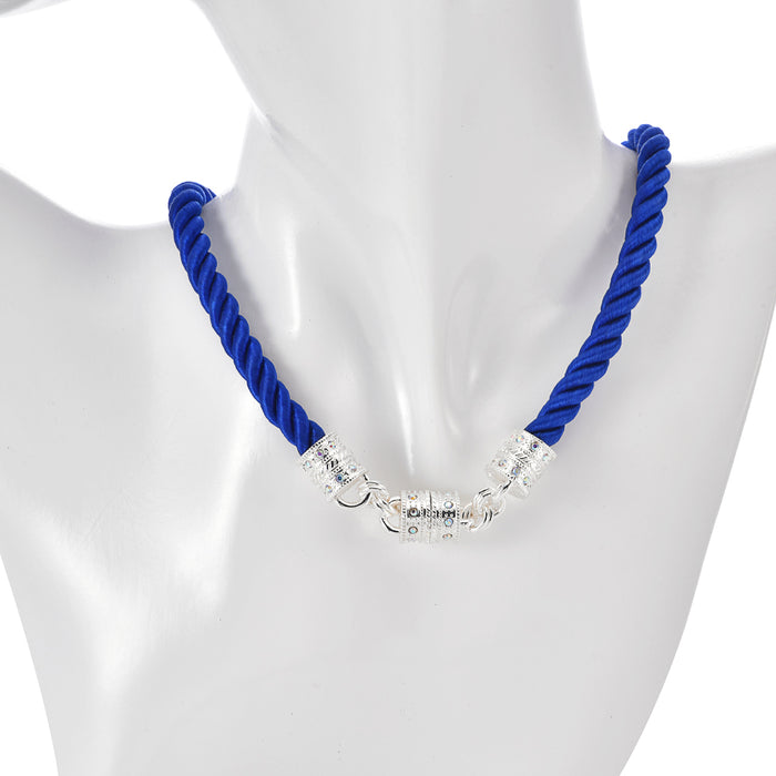 Mystic Cord 17" Magnetic Interchangeable Necklace (Sterling Silvertone/Navy)