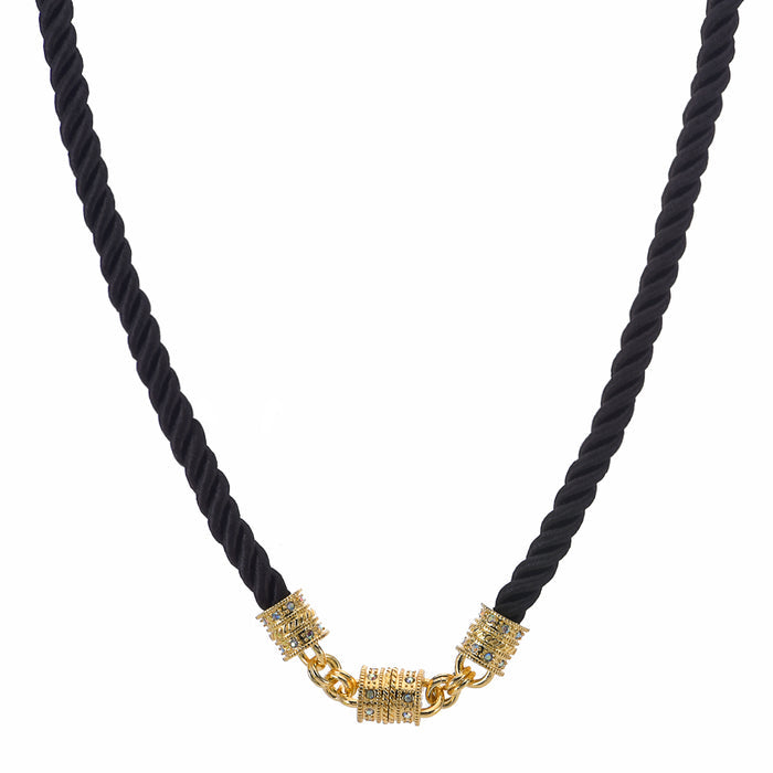 Mystic Cord 30" Magnetic Interchangeable Necklace (Goldtone/Black)