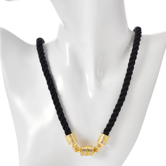 Mystic Cord 30" Magnetic Interchangeable Necklace (Goldtone/Black)
