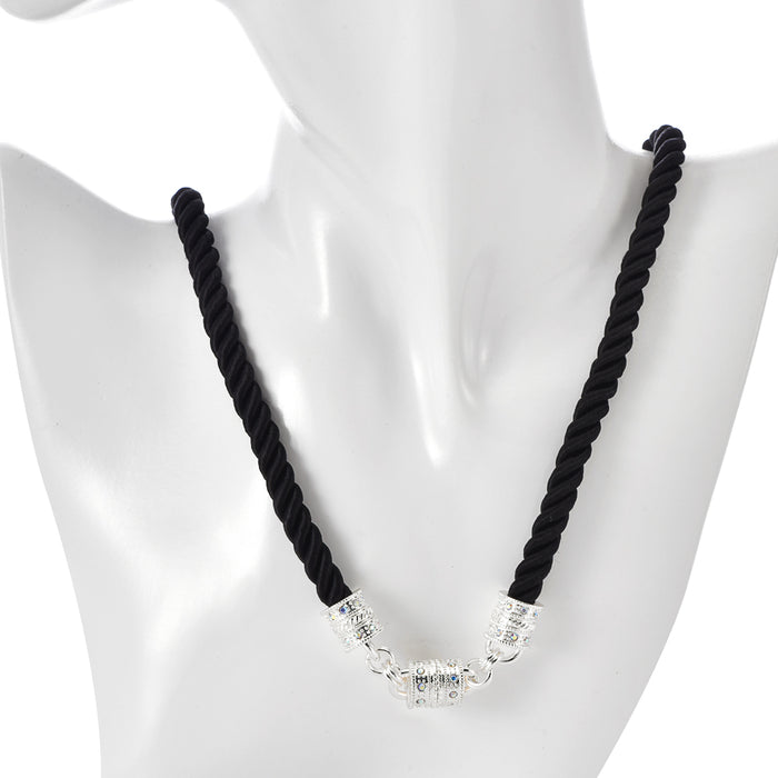 Mystic Cord 30" Magnetic Interchangeable Necklace (Sterling Silvertone/Black)