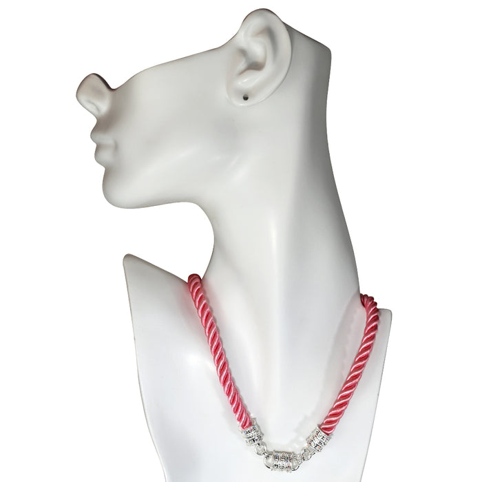 Mystic Cord Interchangeable Magnetic Necklace (Sterling Silvertone/Pink)