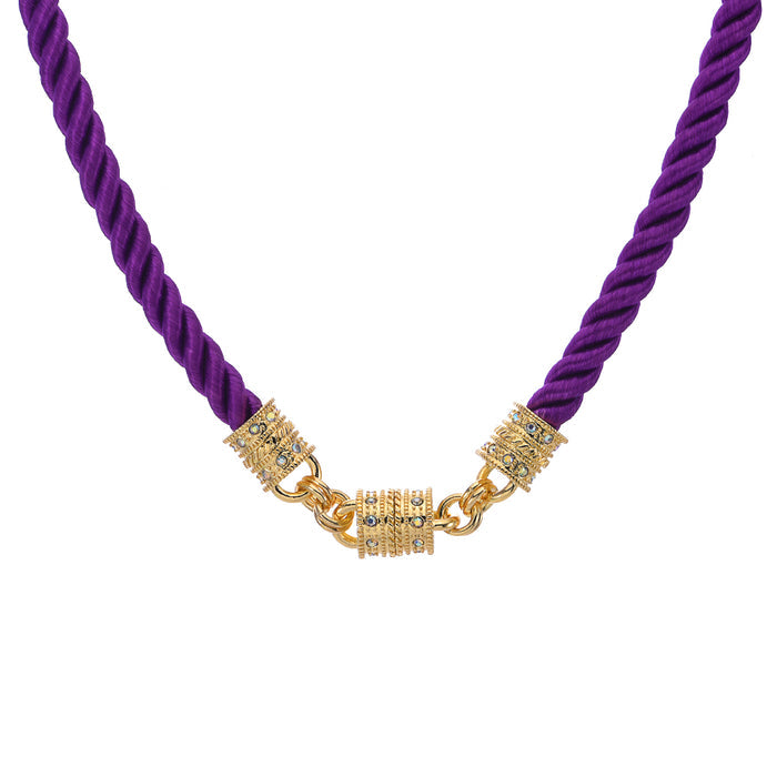 Mystic Cord Magnetic Interchangeable Necklace (Goldtone/Purple)