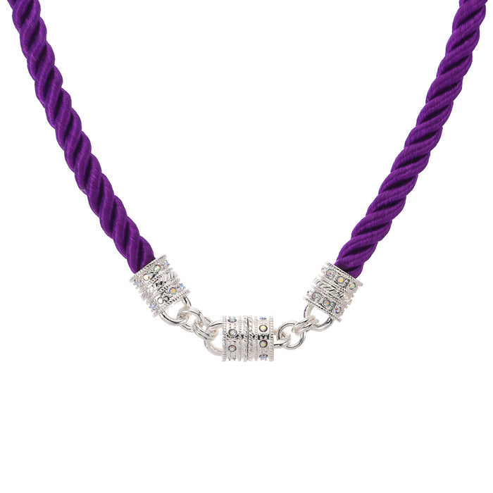 Mystic Cord Magnetic Interchangeable Necklace (Sterling Silvertone/Purple)