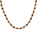 Mystic Crystal 6mm Beaded 17" Necklace (Brass Ox/Golden Bronze)