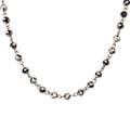 Mystic Crystal 6mm Beaded 17" Necklace (Silver Ox/Light Silver Hematite)