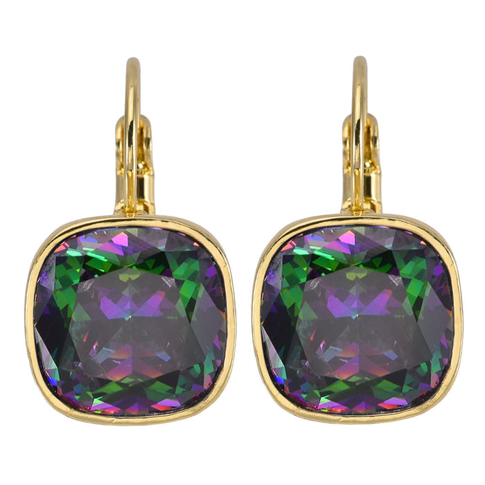 Mystic Dreamer CZ Leverback Earrings (Goldtone)