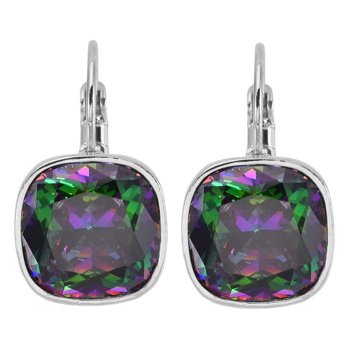 Mystic Dreamer CZ Leverback Earrings (Sterling Silvertone)