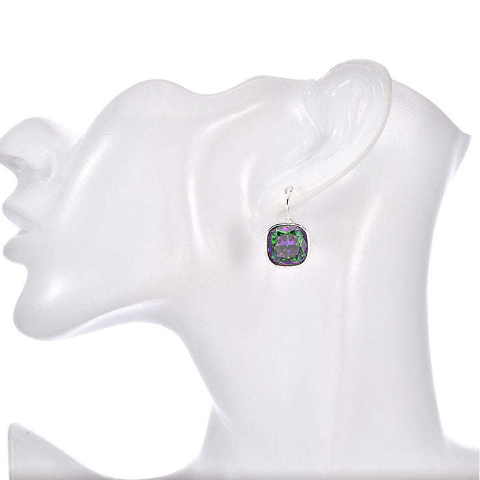 Mystic Dreamer CZ Leverback Earrings (Sterling Silvertone)