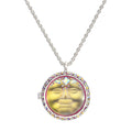 Mystic Empress 25mm Seaview Moon Love Never Dies Locket Necklace (Sterling Silvertone/Mystic Moonlight)