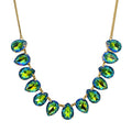 Mystic Green Sphinx Goddess Teardrop Necklace (Goldtone/Green Sphinx)
