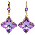 Mystic Lavender Leverback Earrings (Goldtone)