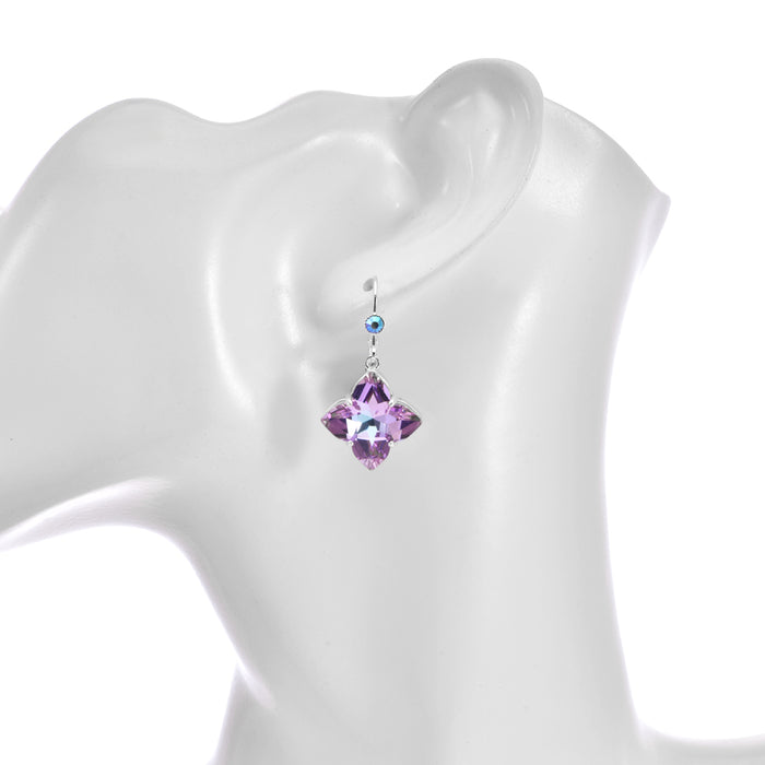 Mystic Lavender Leverback Earrings (Sterling Silvertone)