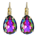 Mystic Petite Teardrop Leverback Earrings (Goldtone/Crystal Volcano)