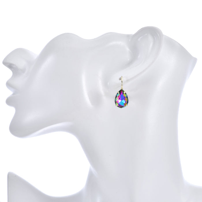 Mystic Petite Teardrop Leverback Earrings (Goldtone/Crystal Volcano)