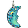 Mystic Venus Seaview Moon Shadow 35mm Open Ring Charm (Sterling Silvertone/Blue Sphinx)