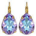 Mystic Violet Goddess Teardrop Leverback Earrings (Goldtone/Mystic Violet)