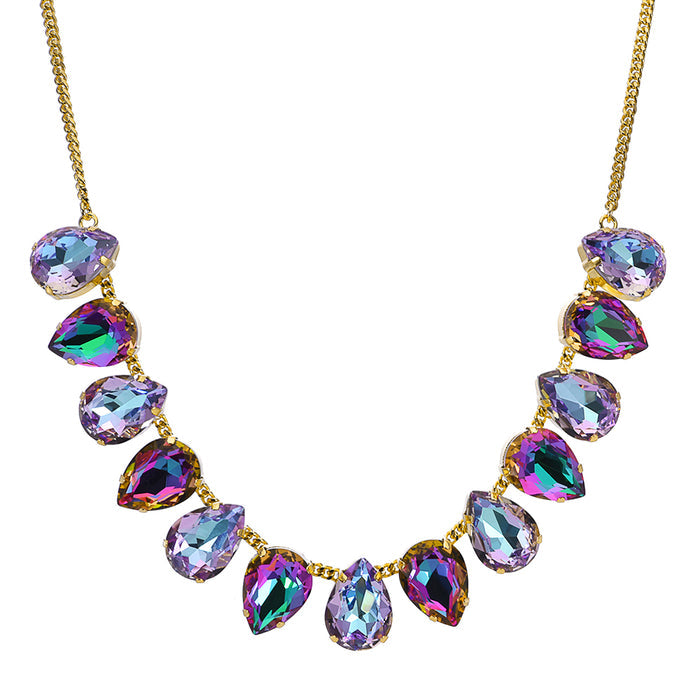 Mystic Violet Goddess Teardrop Necklace (Goldtone/Mystic Violet)