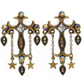 Mystical Cross Pierced Earrings (Brass Ox)