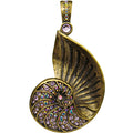 Nautilus Dreamer Foldover Pendant (Brass Ox)