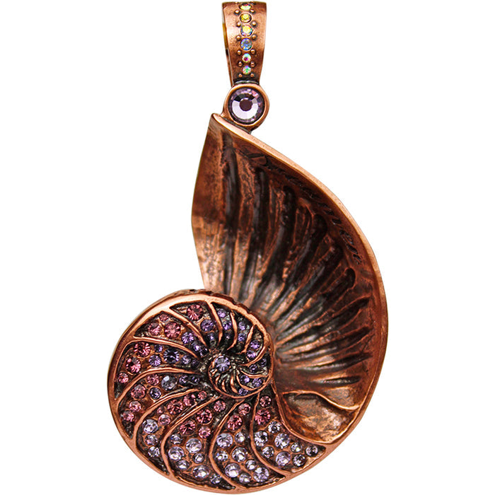 Nautilus Dreamer Foldover Pendant (Copper Ox)