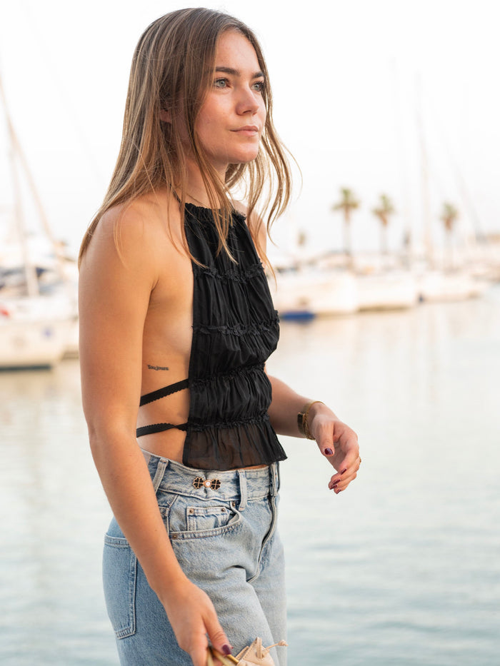 Noir Clover Waist Pin Adjuster - Jeans Tightener