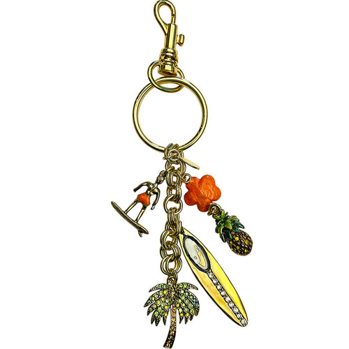 "One Of A Kind" Surf's Up Keychain Charmer (Goldtone)